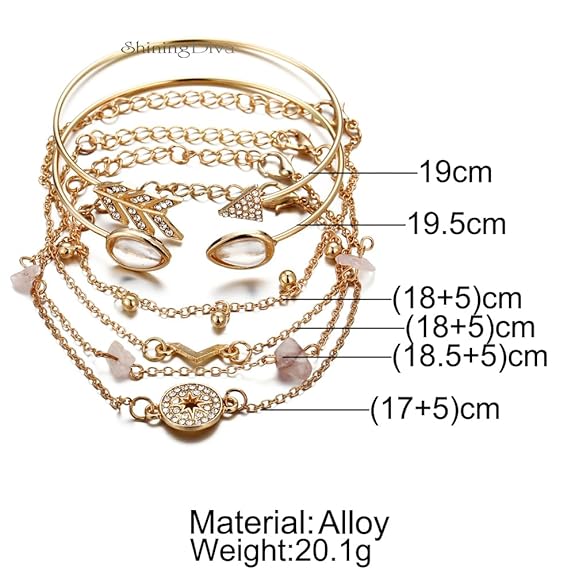 Fashion Latest Stylish Multilayer Gold Plated Bangle Bracelet for Women and Girls - Image 2