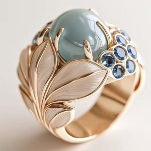 Aqua Bloom Statement Ring