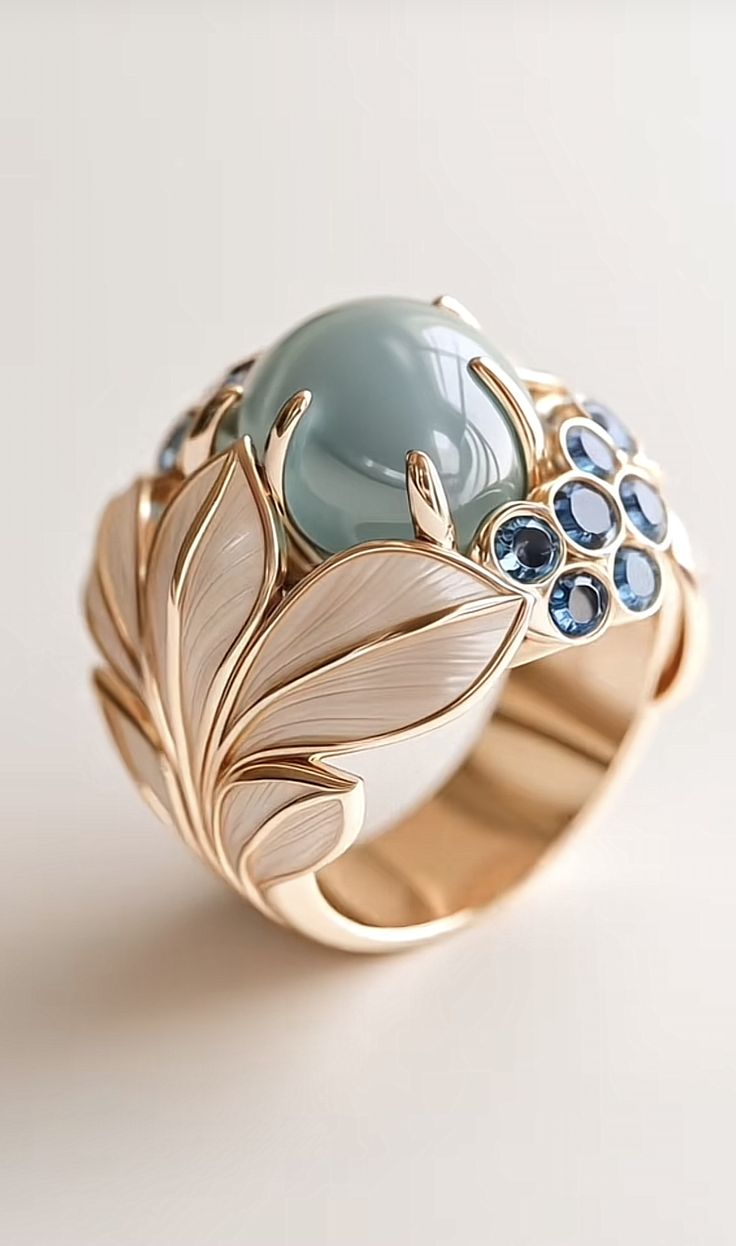 Aqua Bloom Statement Ring