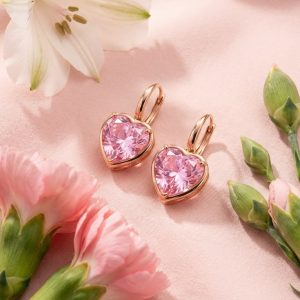 Blush Heart Crystal Earrings
